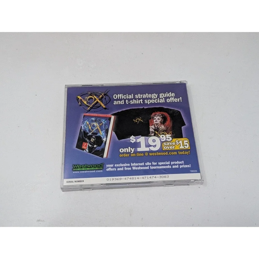 Nox PC CD-ROM 2000 Westwood Studios Action RPG 2-Disc Set Vintage Video Game
